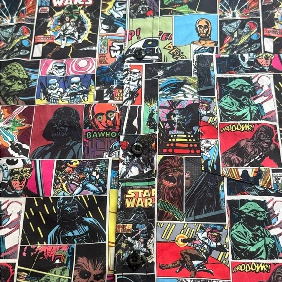 RSVLTS Star Wars shirt comic to the dark side Button Up Shirt Size Large L - Picture 9 of 16